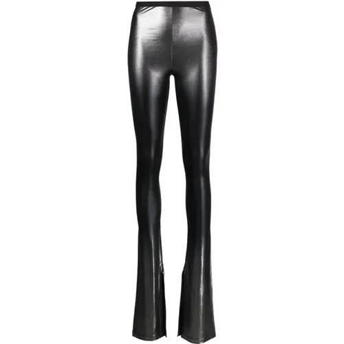Carmen Metallic Flared Trousers , female, Sizes: XS - Rick Owens - Modalova