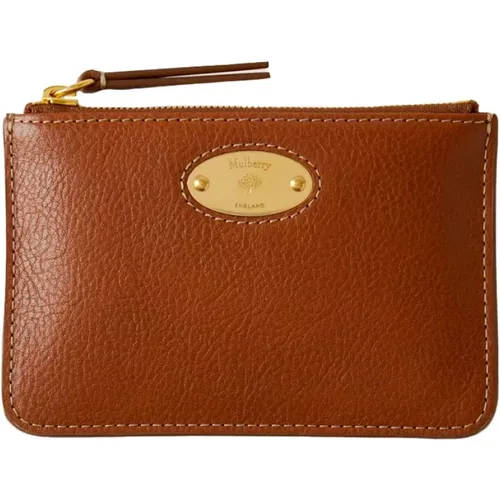 Modern Coin Pouch with Plaque Details , female, Sizes: ONE SIZE - Mulberry - Modalova