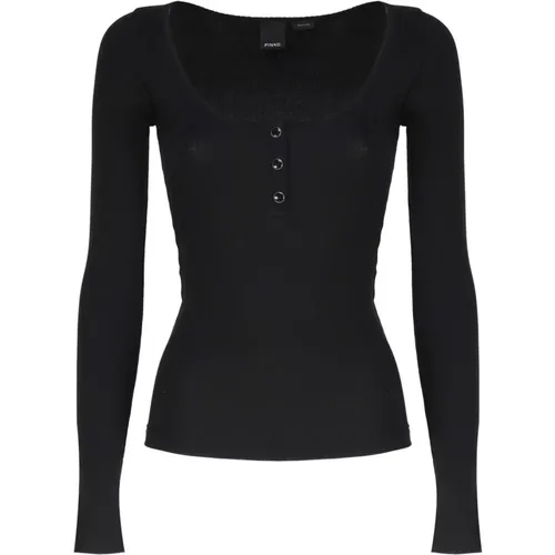 Cotton Elastan Sweater , female, Sizes: L, XS, M - pinko - Modalova