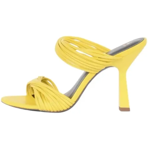 Glattleder-Sandalen mit Gold-Logo , Damen, Größe: 37 EU - PATRIZIA PEPE - Modalova
