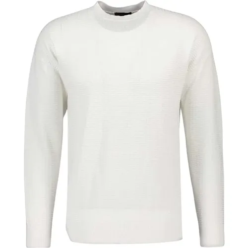 Ecru Cotton Pullover , male, Sizes: XL - Emporio Armani - Modalova