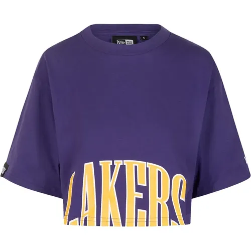 LA Lakers NBA Team Wordmark Crop T-shirt , Damen, Größe: L - new era - Modalova