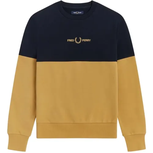 Sweatshirt mit Farbblöcken und gesticktem Logo , Herren, Größe: XL - Fred Perry - Modalova