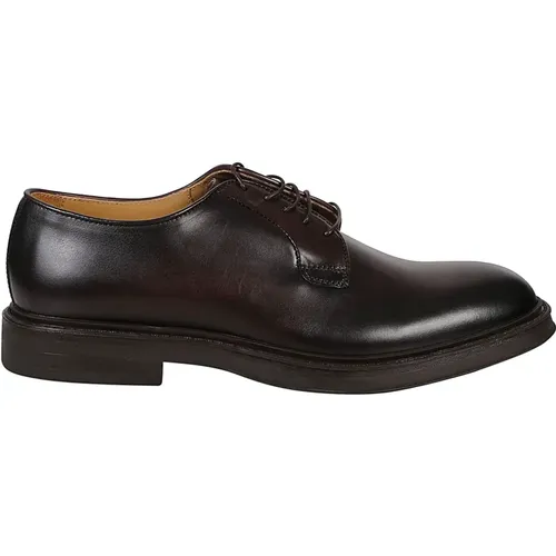 Braune Leder Derby Flache Schuhe , Herren, Größe: 41 EU - Corvari - Modalova