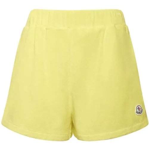 Terry Shorts Logo Patch , female, Sizes: S, L - Moncler - Modalova