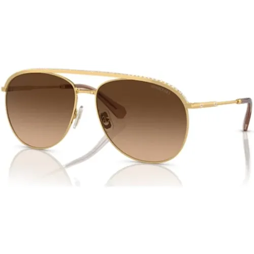 Gold Sunglasses for Everyday Use , female, Sizes: 61 MM - Swarovski - Modalova