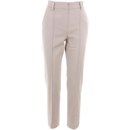 Slim-Fit Cropped Trousers in Quartz Grey Drill Cotton , female, Sizes: S, 2XS, L, M, XS - BRUNELLO CUCINELLI - Modalova