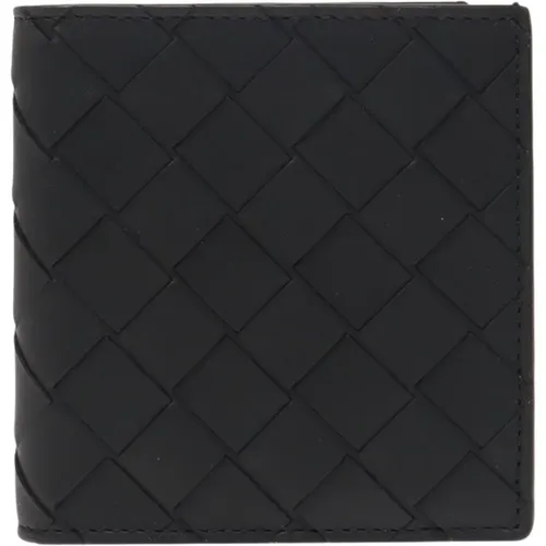 Leather Folding Wallet Intrecciato Style , male, Sizes: ONE SIZE - Bottega Veneta - Modalova