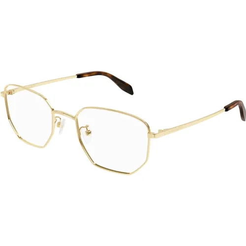 Gold Eyewear Frames Am0438O , unisex, Größe: 53 MM - alexander mcqueen - Modalova