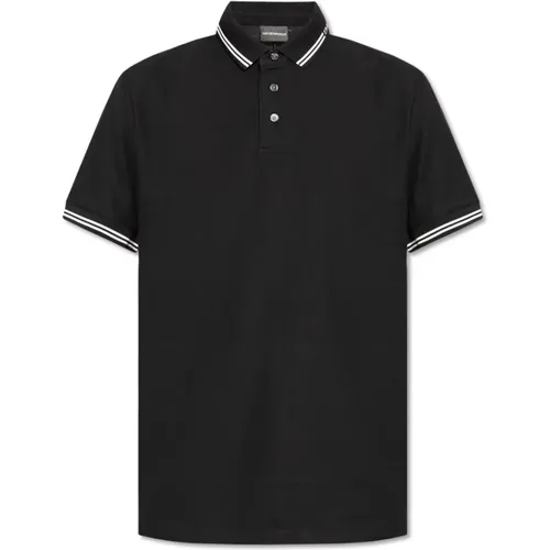 Baumwollpolo mit Logo , Herren, Größe: S - Emporio Armani - Modalova