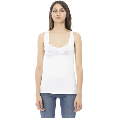 Tanktop mit Strass-Logo , Damen, Größe: L - Just Cavalli - Modalova