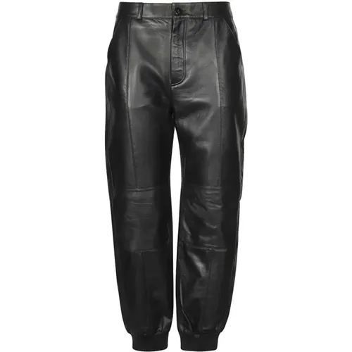 Gerippte Lederhose , Damen, Größe: 2XS - Karl Lagerfeld - Modalova