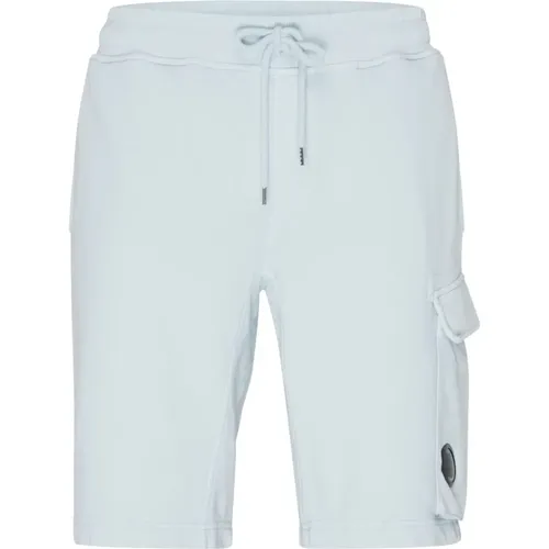 Blaue Baumwoll Regular Fit Shorts , Herren, Größe: XS - C.P. Company - Modalova