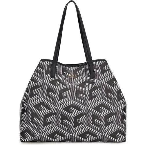 Versatile Stylish Shopper Handbag Black Grey , female, Sizes: ONE SIZE - Guess - Modalova