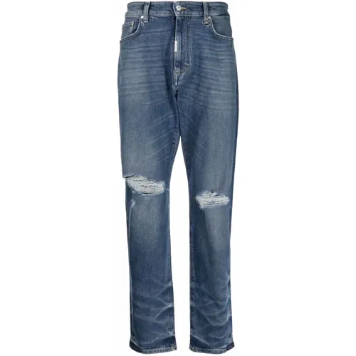 Vintage Distressed Straight Leg Denim Jeans , Herren, Größe: W31 - REPRESENT - Modalova