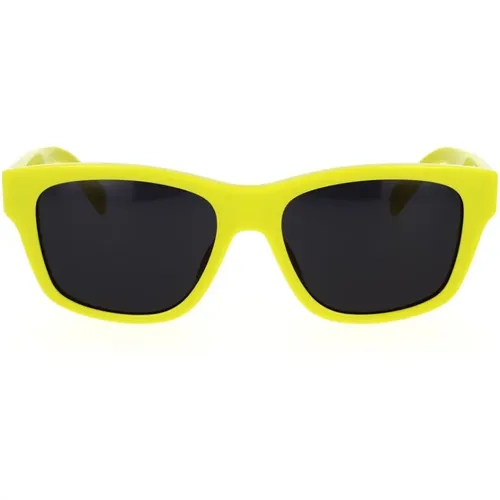 Geometric Sunglasses with Fluorescent Frame and Grey Lenses , unisex, Sizes: 55 MM - Celine - Modalova