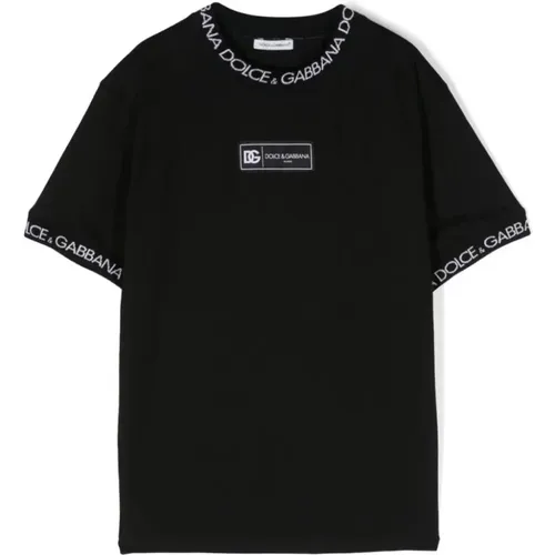 Schwarzes Tee Shirt,Optisches Weißes T-Shirt - Dolce & Gabbana - Modalova