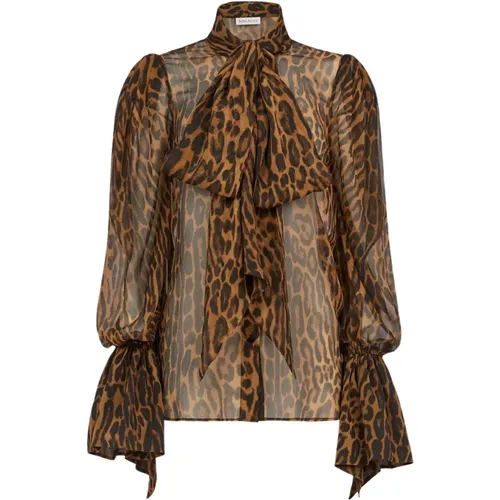 Leopardenmuster Bogenhemd , Damen, Größe: 2XL - Nina Ricci - Modalova