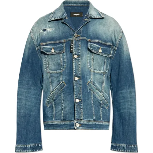 Navy Blaue Jacke , Herren, Größe: L - Dsquared2 - Modalova