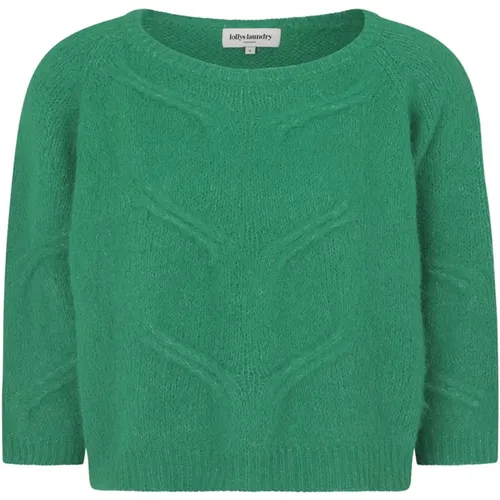 Aqua Cropped Knit Sweater , female, Sizes: S, M, XL, 2XL, L - Lollys Laundry - Modalova