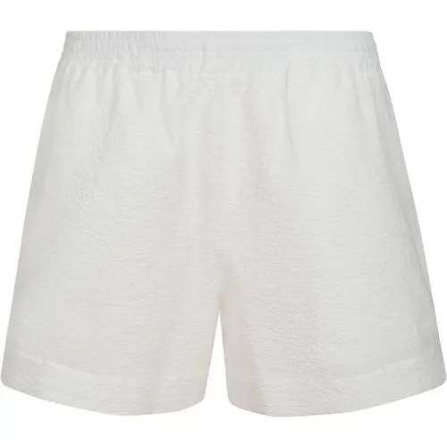 Weiße Baumwoll-Shorts mit elastischem Bund - MC2 Saint Barth - Modalova