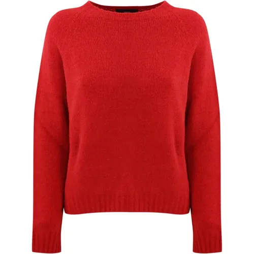 Roter Alpaka Baumwollpullover , Damen, Größe: XL - Max Mara Weekend - Modalova