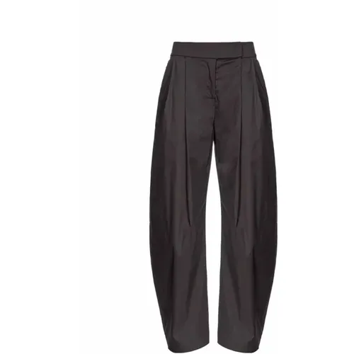 Weitbeinige Schwarze Hose , Damen, Größe: S - pinko - Modalova