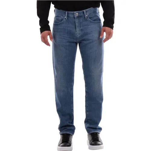 Slim Fit Indigo Denim Jeans , Herren, Größe: W30 - Armani Exchange - Modalova