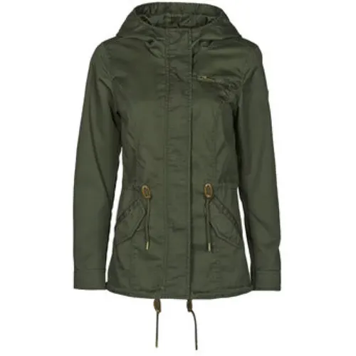 Damen Parka Jacke in Khaki , Damen, Größe: S - Only - Modalova