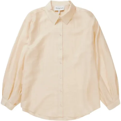 Elegant Puffed Sleeve Shirt , female, Sizes: L, M - Munthe - Modalova