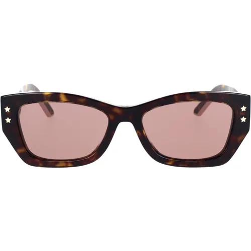 Bold and Modern Rectangular Sunglasses with Purple Plum Lenses , female, Sizes: 53 MM - Dior - Modalova