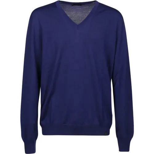 V-Neck Sweater , male, Sizes: S - Fay - Modalova