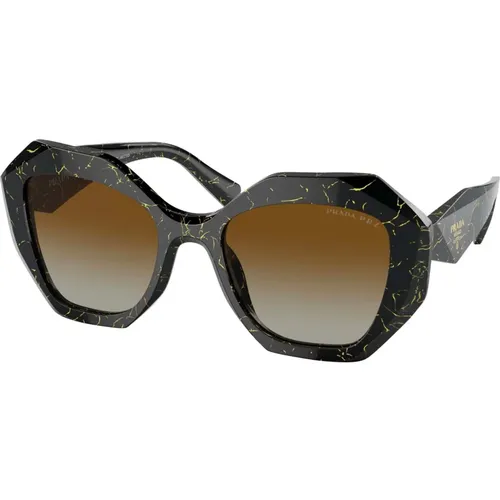 Schwarze Marmor/Braune Sonnenbrille,Schwarz/Graue Sonnenbrille PR 16WS,Honey Tortoise/ Sonnenbrille,Weiß/Grau Getönte Sonnenbrille - Prada - Modalova