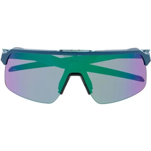 Schwarze Logo-Print-Sonnenbrille Oversize-Rahmen - Oakley - Modalova