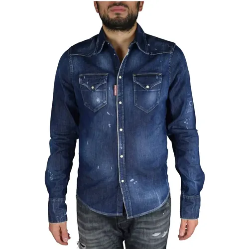 Denim Shirt , male, Sizes: S, L, XL - Dsquared2 - Modalova