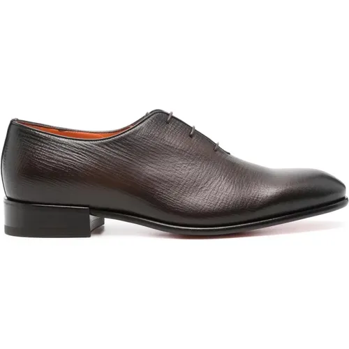 Leather oxford shoes , male, Sizes: 8 1/2 UK - Santoni - Modalova