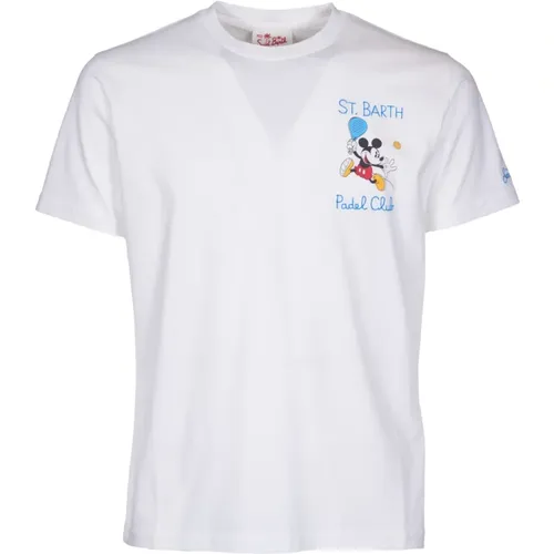Disney Baumwoll-T-Shirt mit Padel Club , Herren, Größe: M - MC2 Saint Barth - Modalova
