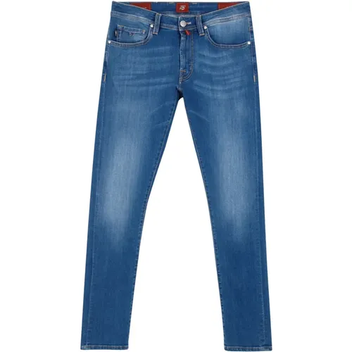 Leonardo Zip Superstretch Jeans , Herren, Größe: W32 - Tramarossa - Modalova