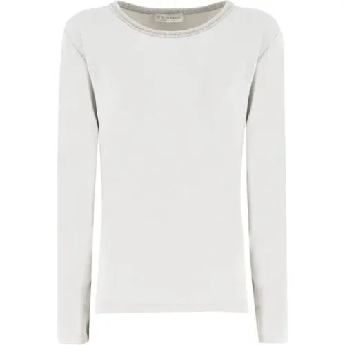 Lurex Crew Neck Knit Shirt , female, Sizes: M - Le Tricot Perugia - Modalova