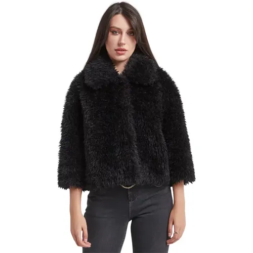 Faux Fur Coat Button Closure , female, Sizes: M - Liu Jo - Modalova
