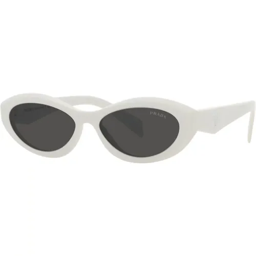 Weiße/Dunkelgraue Sonnenbrille,/Dunkelgraue Sonnenbrille - Prada - Modalova
