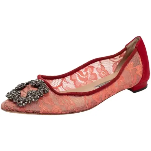 Pre-owned Lace flats , female, Sizes: 3 UK - Manolo Blahnik Pre-owned - Modalova