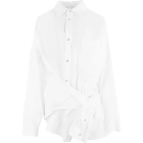 Cotton Poplin Deconstructed Shirt , female, Sizes: S - Balenciaga - Modalova