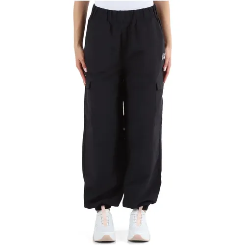 Technical fabric sporty pants with logo , female, Sizes: S, M, XS - Emporio Armani EA7 - Modalova
