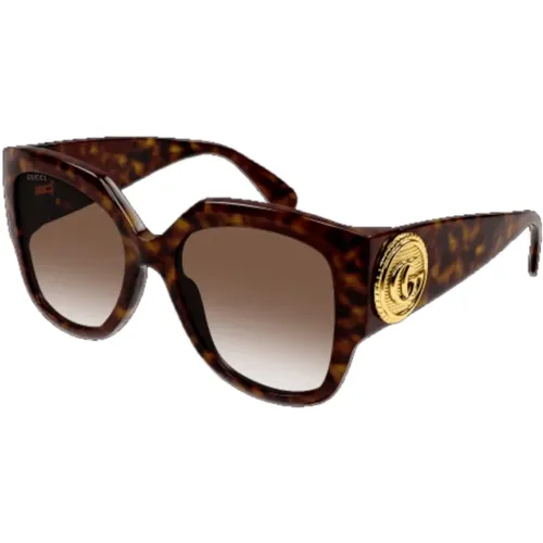Quadratische Havana Sonnenbrille - Gucci - Modalova