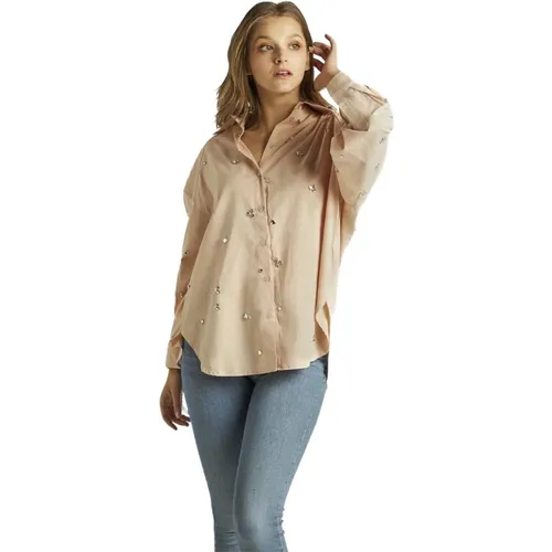 Rhinestone Poplin Shirt , female, Sizes: M, L, S - Alma en Pena - Modalova