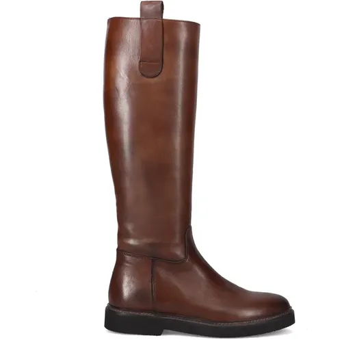 Leather Zip-Up Boots , female, Sizes: 4 UK - Sangiorgio - Modalova