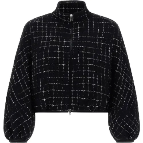 Tweed Bomber Jacket with Glamorous Details , female, Sizes: M, S - Herno - Modalova