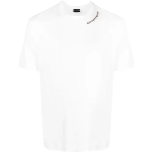Logo-Print T-shirt with Short Sleeves , male, Sizes: XL - Emporio Armani - Modalova