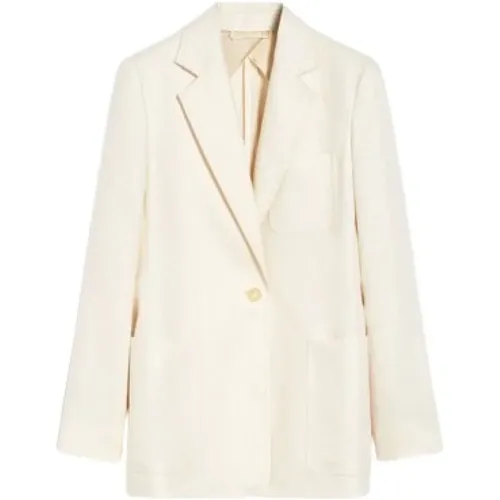 Ivory Leinen Blazer Jacke , Damen, Größe: XS - Max Mara - Modalova